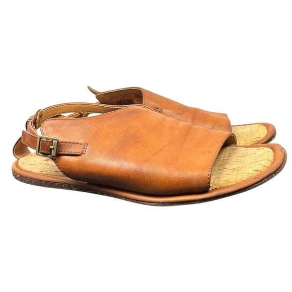 Kork Ease Taige Side Buckle Cognac Size 8 Flat Sandals Boho Comfort Summer - Picture 1 of 8
